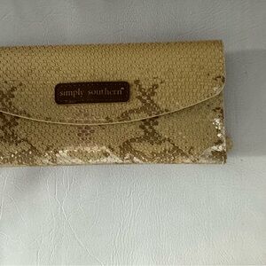 Simply Southern Shimmery Gold Sequin Envelope Wallet